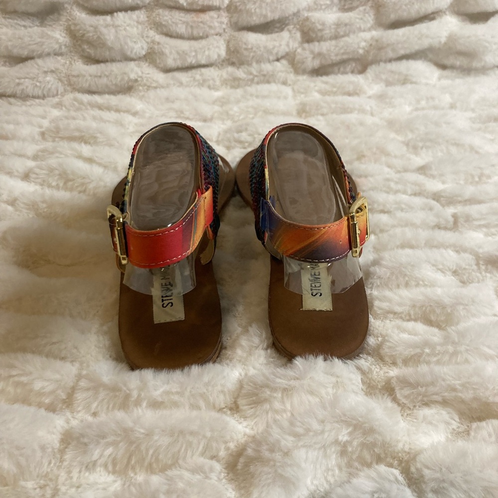 Steve Madden Bizzee Fuchsia Multi Colored Sandals - image 2